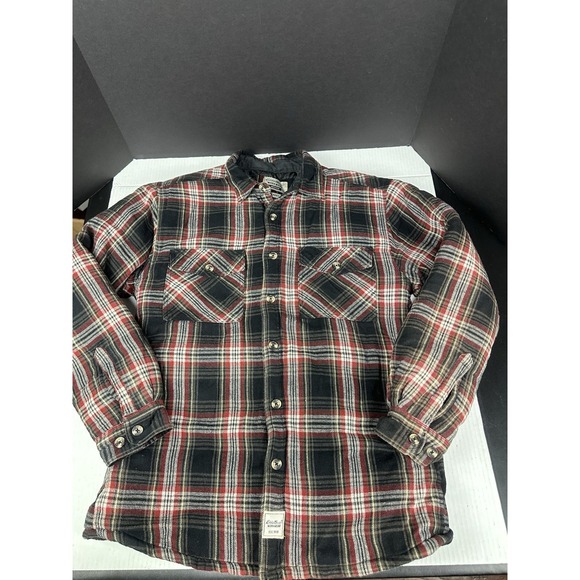 Eddie Bauer Shacket Mens Med Flannel Lined Workwear Outdoors Heavy Shirt Jacket - Picture 1 of 6
